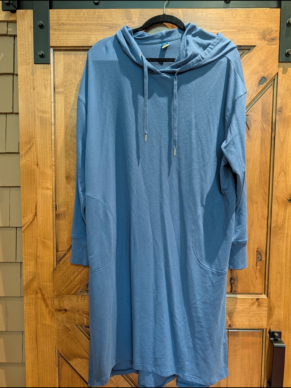 Old Navy Dusty Blue Long-Sleeve Hooded Dress